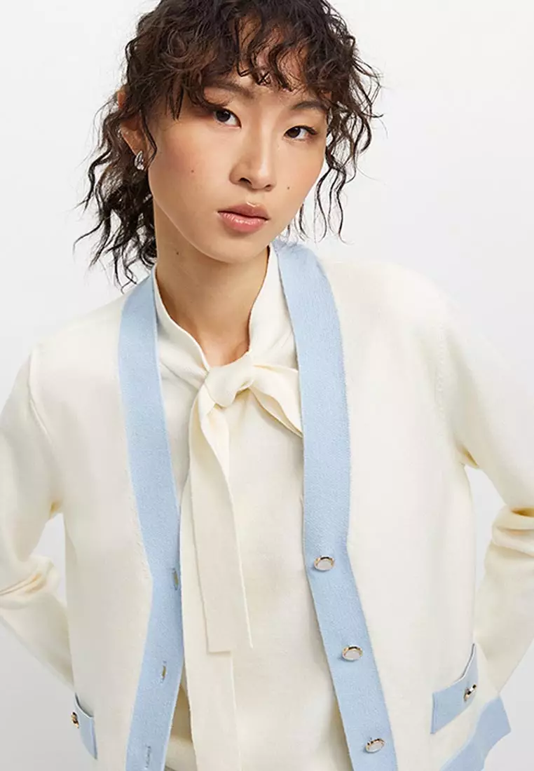 Contrast Trim Cardigan