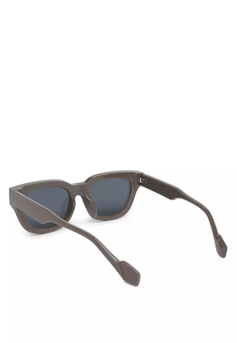 Kacamata Hitam Cat Eye Persegi Warna Kopi