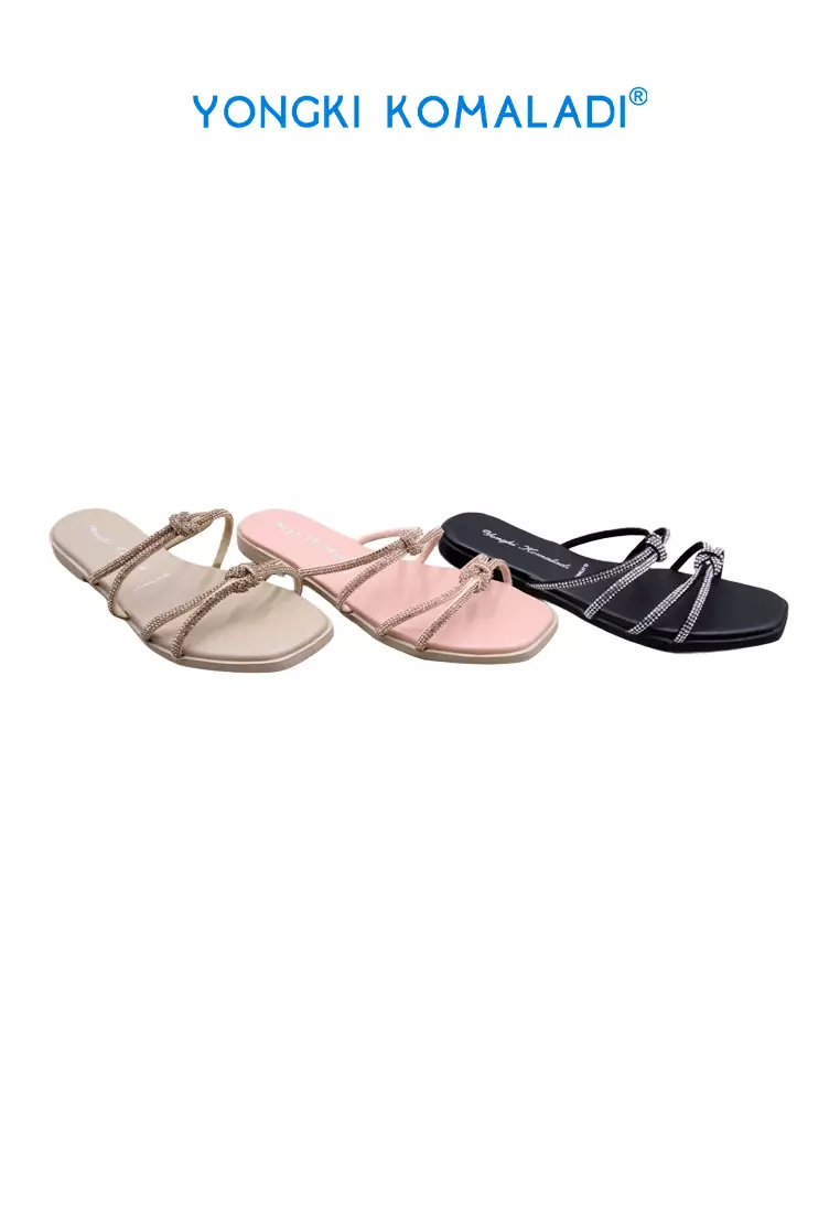 [ ORIGINAL ] YONGKI KOMALADI FLAT SANDAL OL-EFTR463-24 HITAM