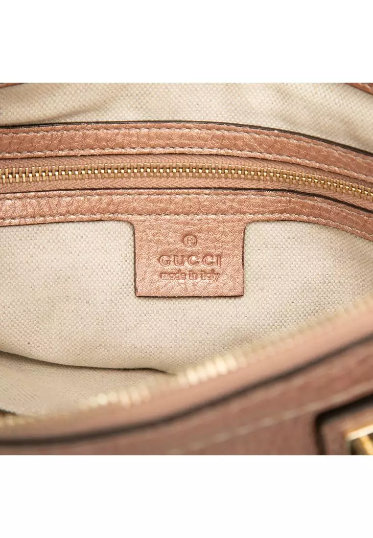 Pre-Loved Gucci Metallic Pebbled Calfskin Bella Satchel