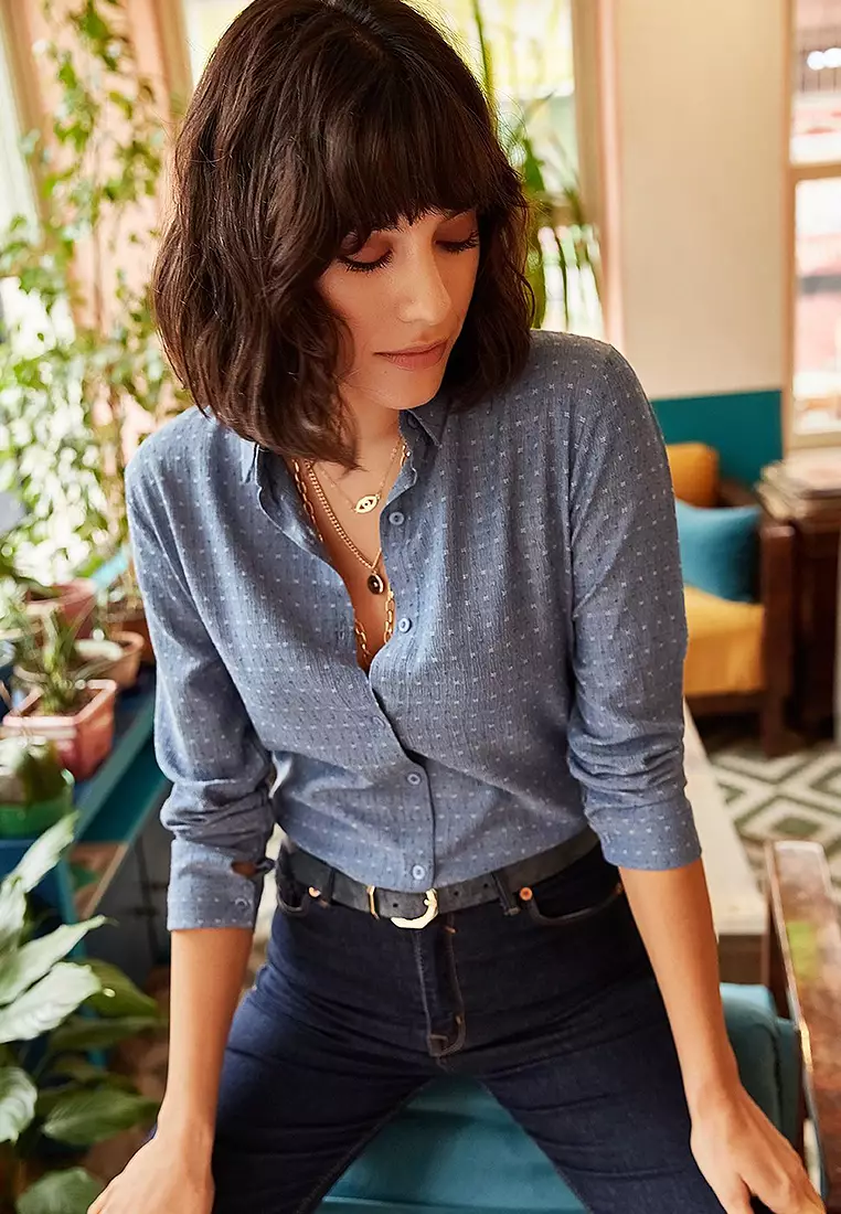Textured Flowy Shirt
