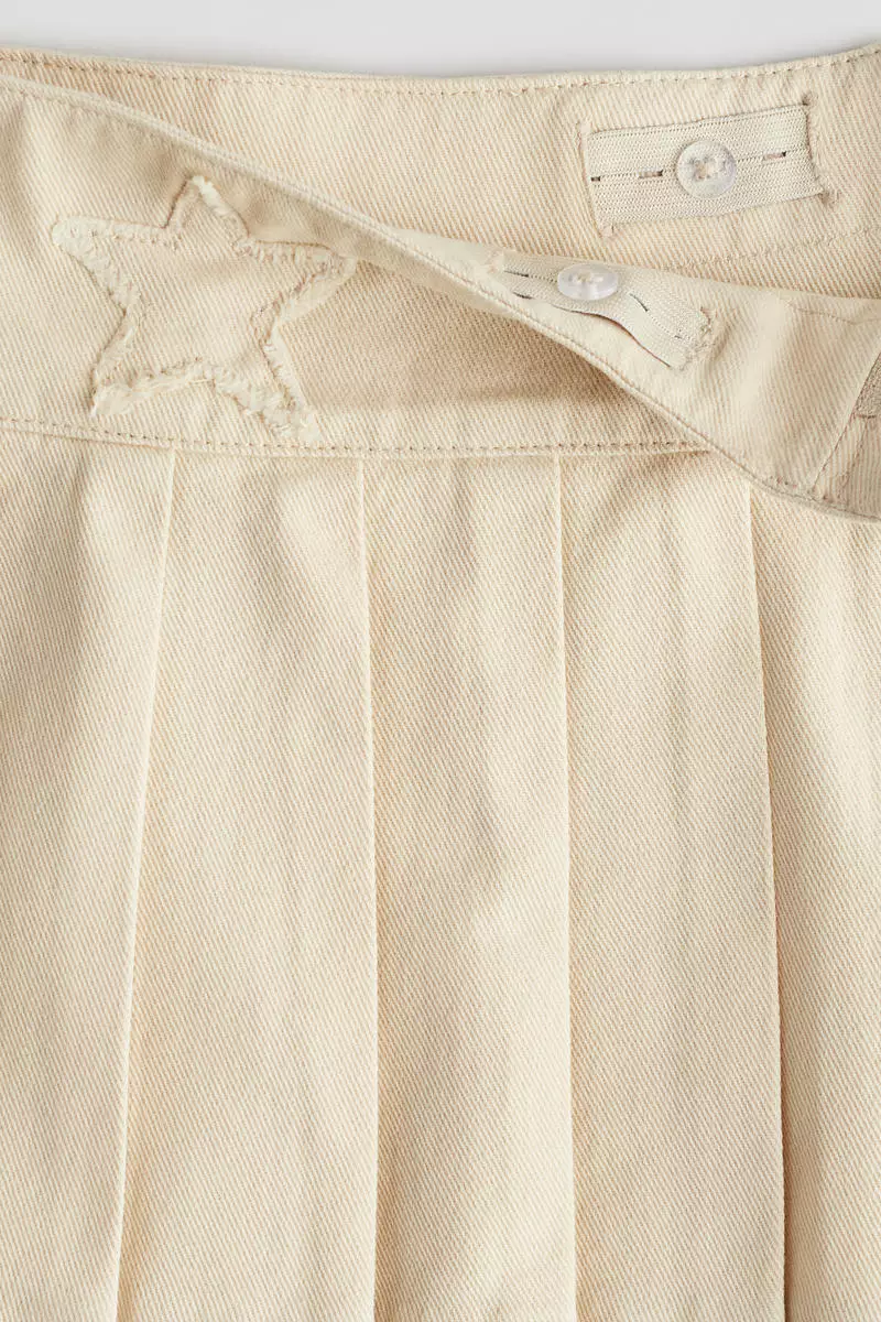 Pleated twill skirt