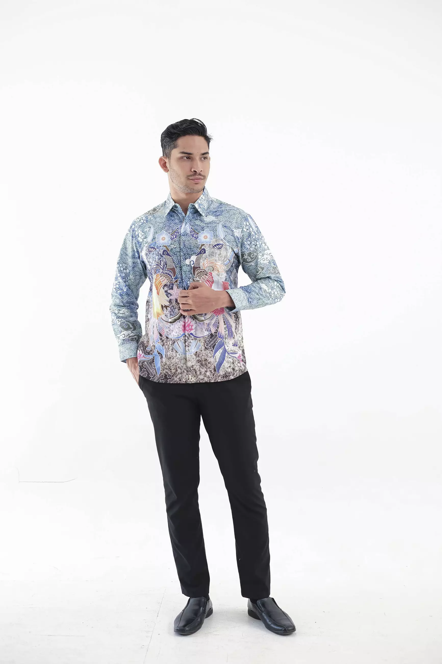 Arkanza Tosca  Pria Kemeja Panjang Slim Fit Digital Print