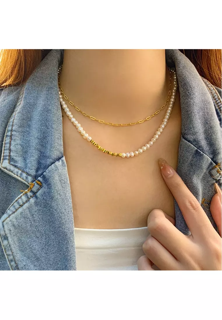 Lara Trendy Baroque Pearl Lockbone Chain 2025 | Buy Lara Online ...