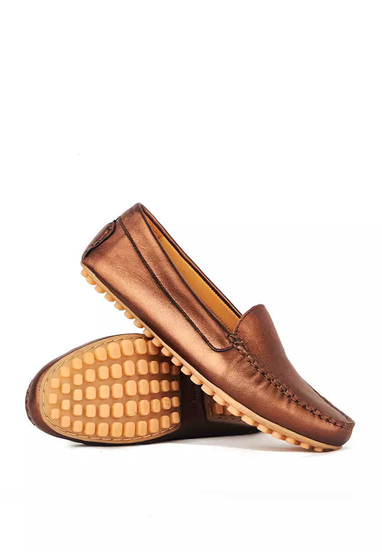 Sepatu Casual Wanita Loafer Moccasin Gino Mariani Evelyn Copper