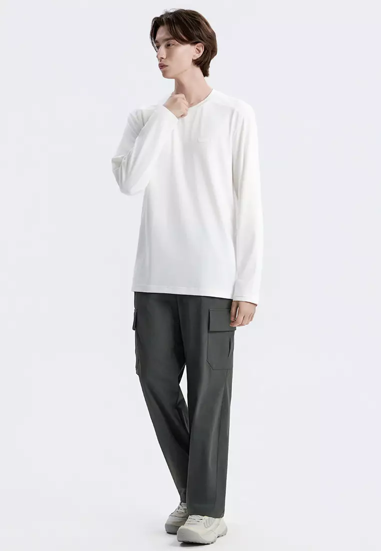 男女同款ARCHELON梭織彈性直腳長褲