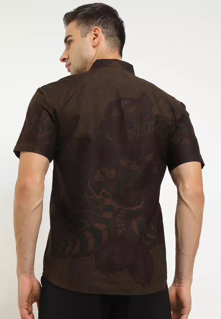 BATIK TALENTA EXCLUSIVE Lengan pendek slimfit SHANGHAI MWR UNGGU 01