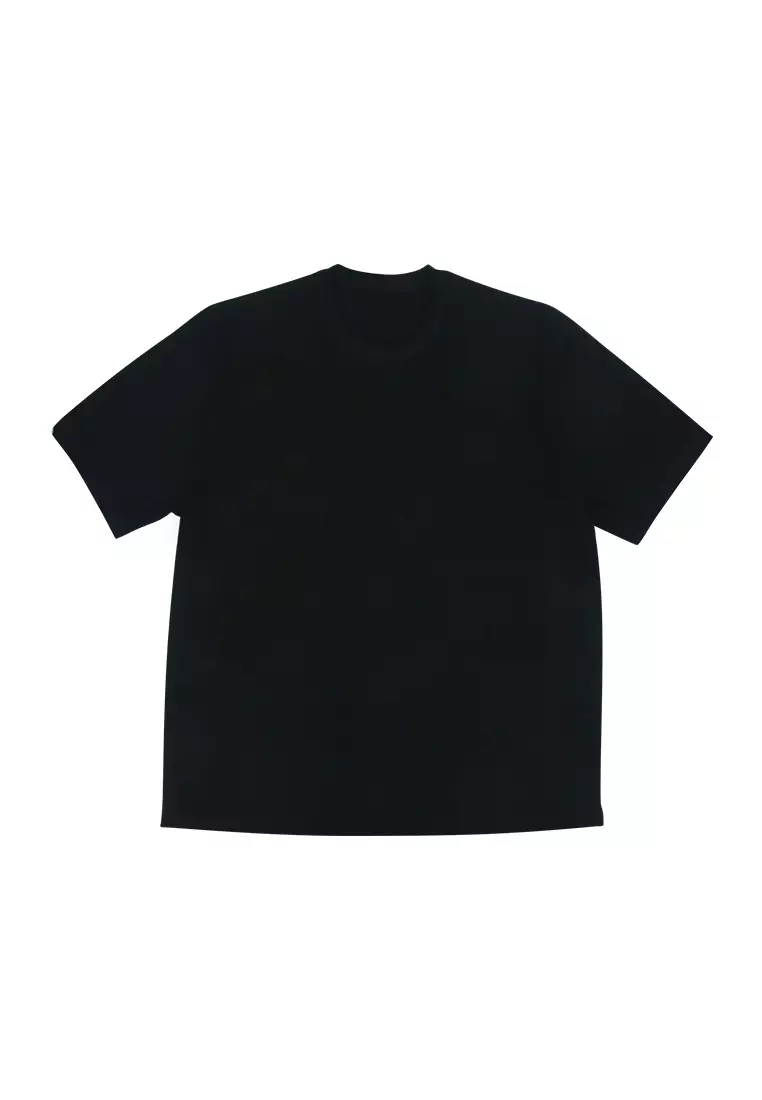 Men's Knit Shirt with Side Slit - Black