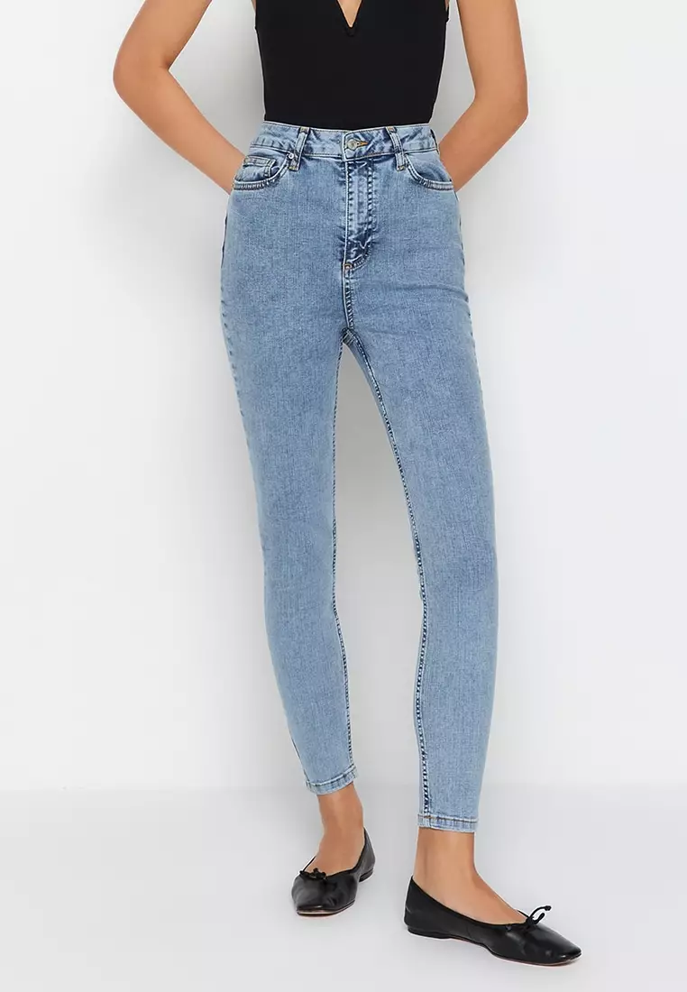 high waist slim fit jeans