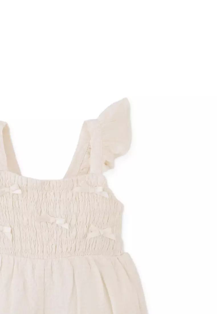 Baby Jacinta Smocked Bubble Playsuit with Tiny Bows