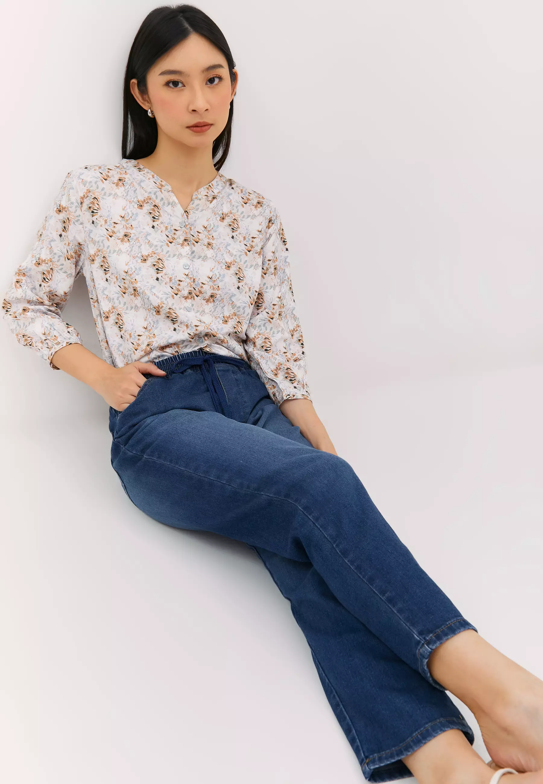 Stacey Drawstring Super Dark Blue Jeans (G.3194)