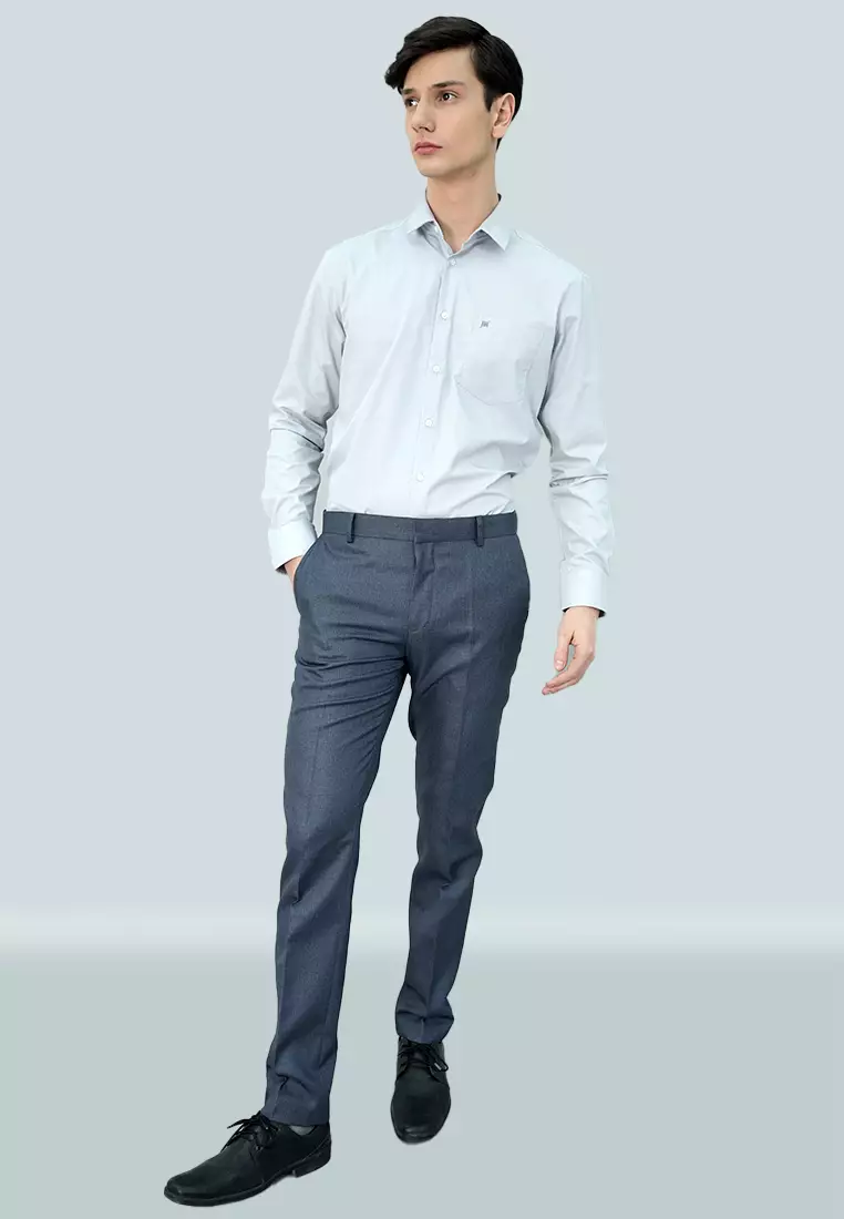 Johnwin - Celana Formal - Celana Pria - Abu - Polyester - Slim Fit - F.998.010.230.C