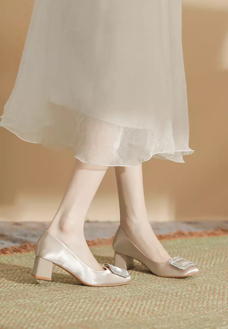 Buy Twenty Eight Shoes Rhinestone Buckle Chunky Heel Pumps HS978