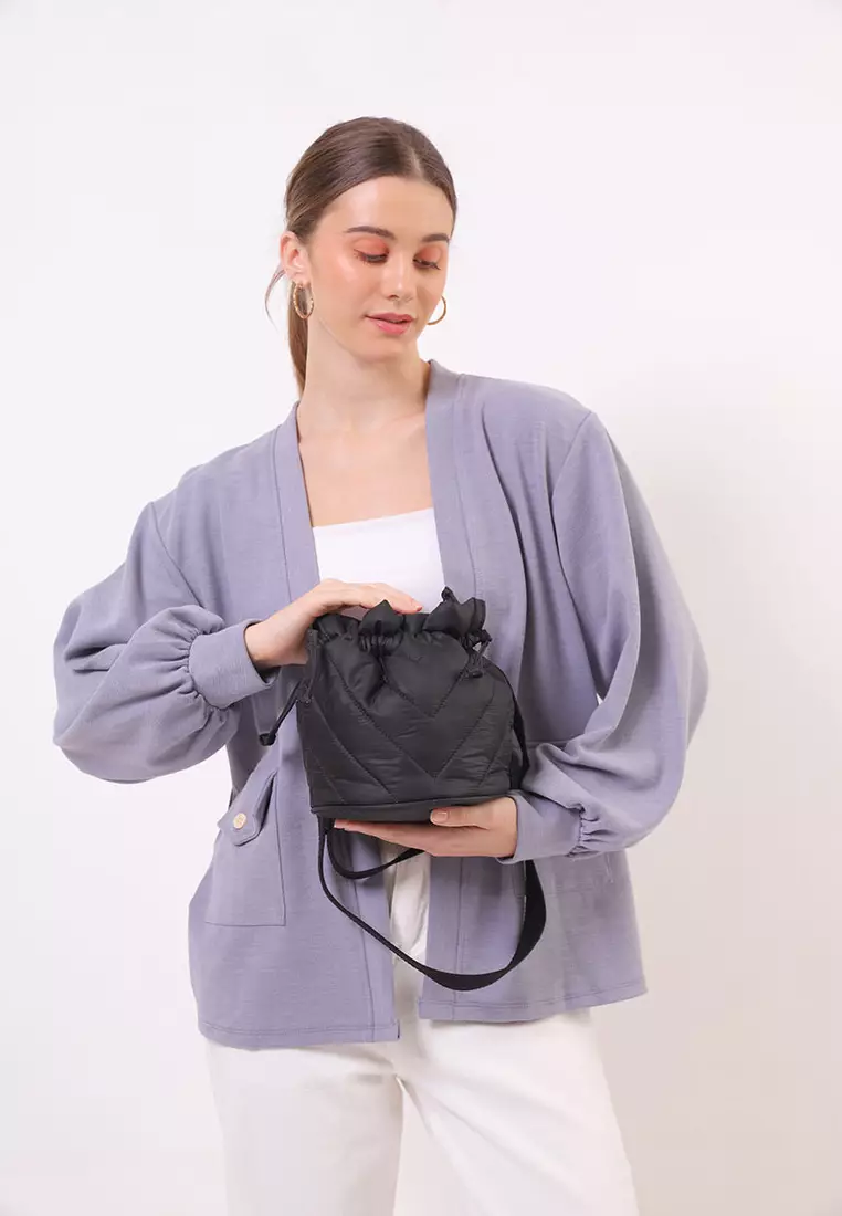 Sofia Tirana Bucket Sling Bag Black