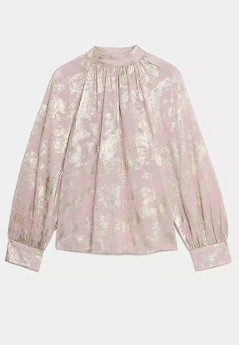 Sparkly High Neck Blouse