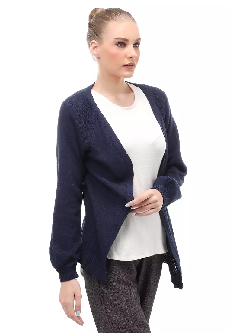 Cardigan Fashion Wanita Loose Fit Design Kasual Premium Quality - Navy