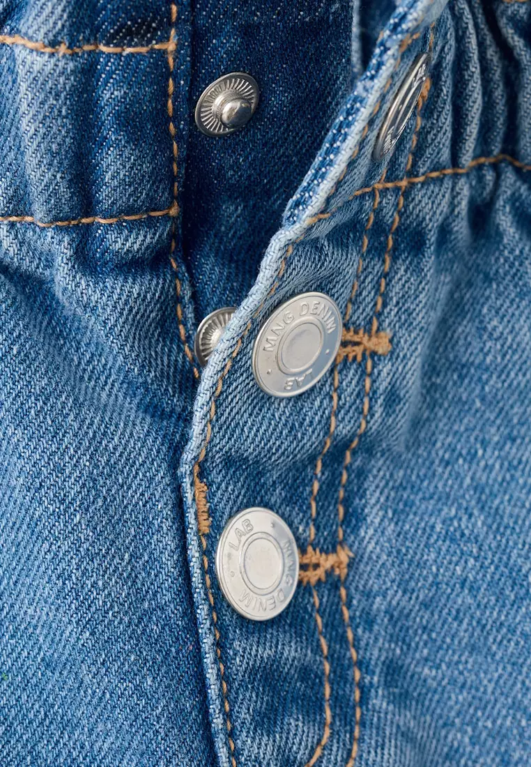 Paper Bag Jeans With Buttons