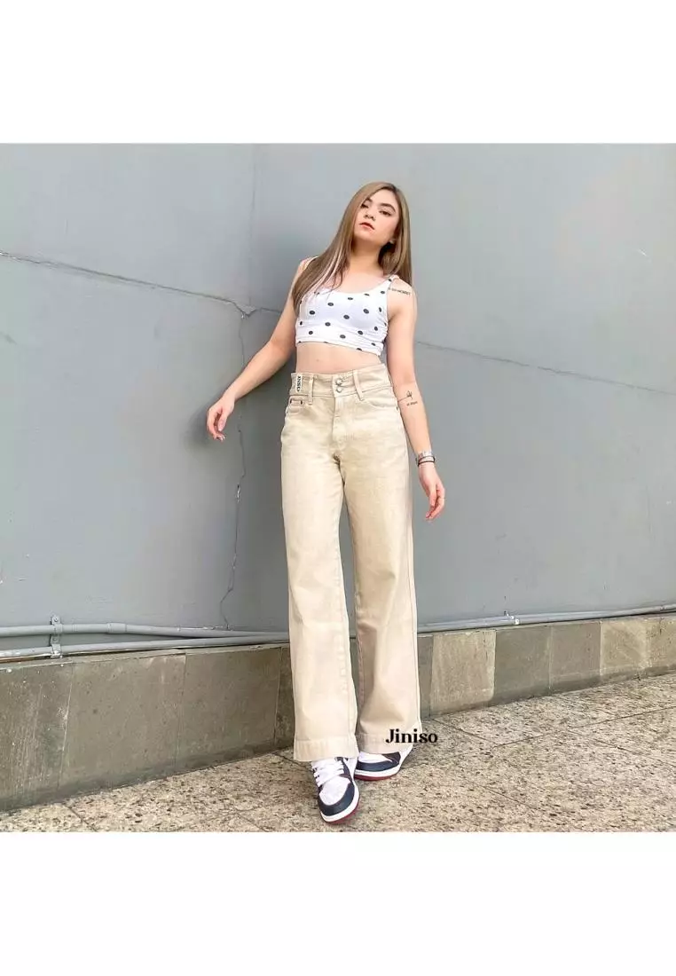 Jiniso Highwaist Tan Baggy Jeans Jual JINISO Highwaist Baggy Jeans