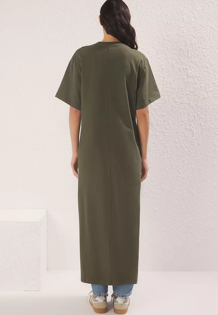 Khaki-White 2 Pack Knitted Jersey Undershirt Lining Dress Tctss25Eb00143