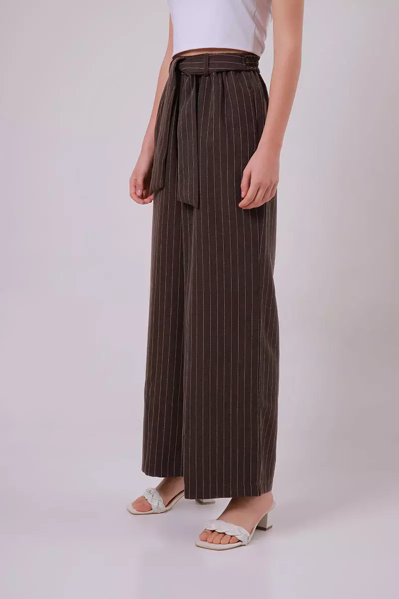 Sofia Reign Stripes Pants Brown
