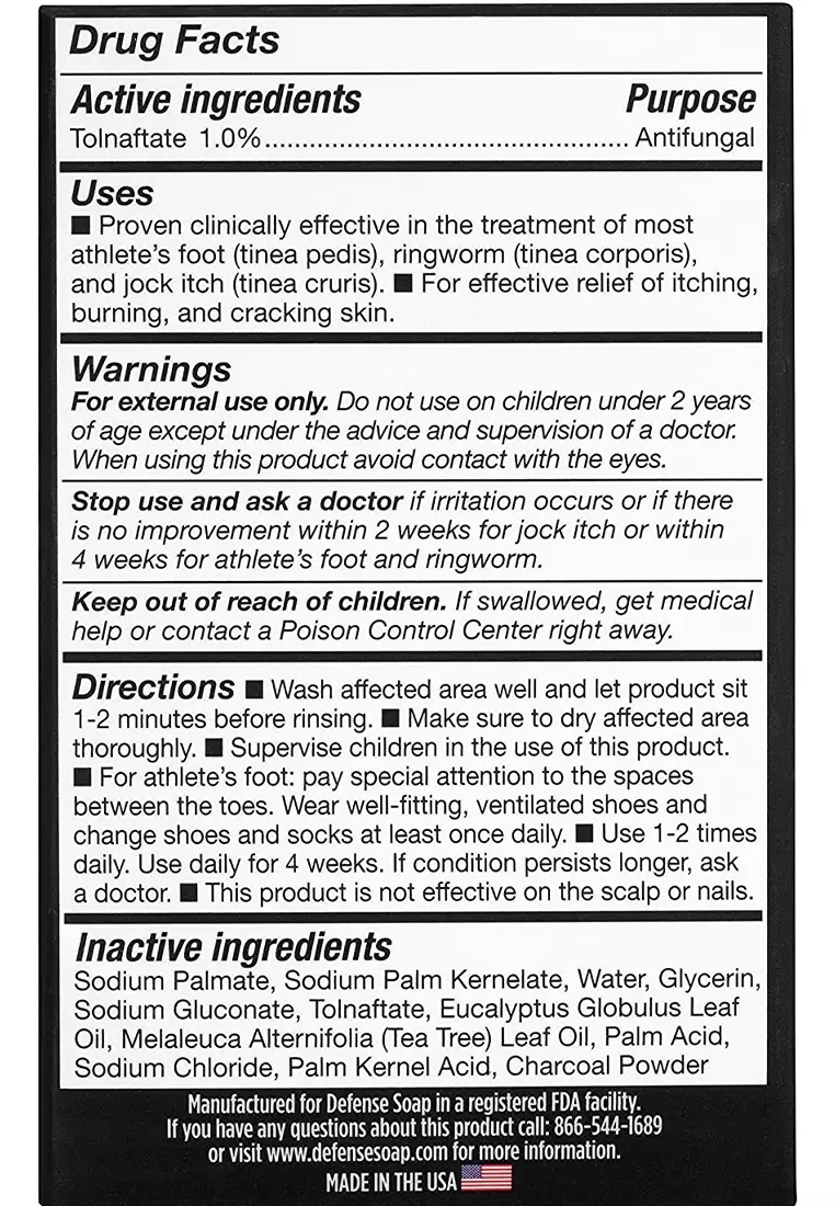 Defense Soap Antifungal Medicated Bar Soap