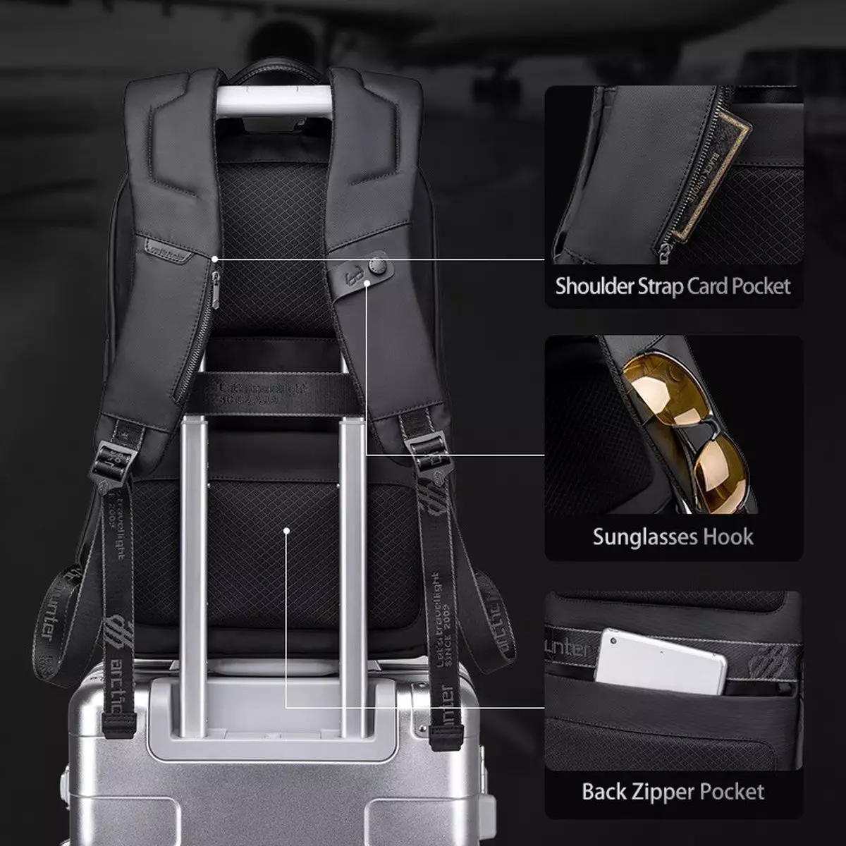 Arctic Hunter Tas Ransel Kasual Backpack Laptop 17 Inch B00423 - BLACK