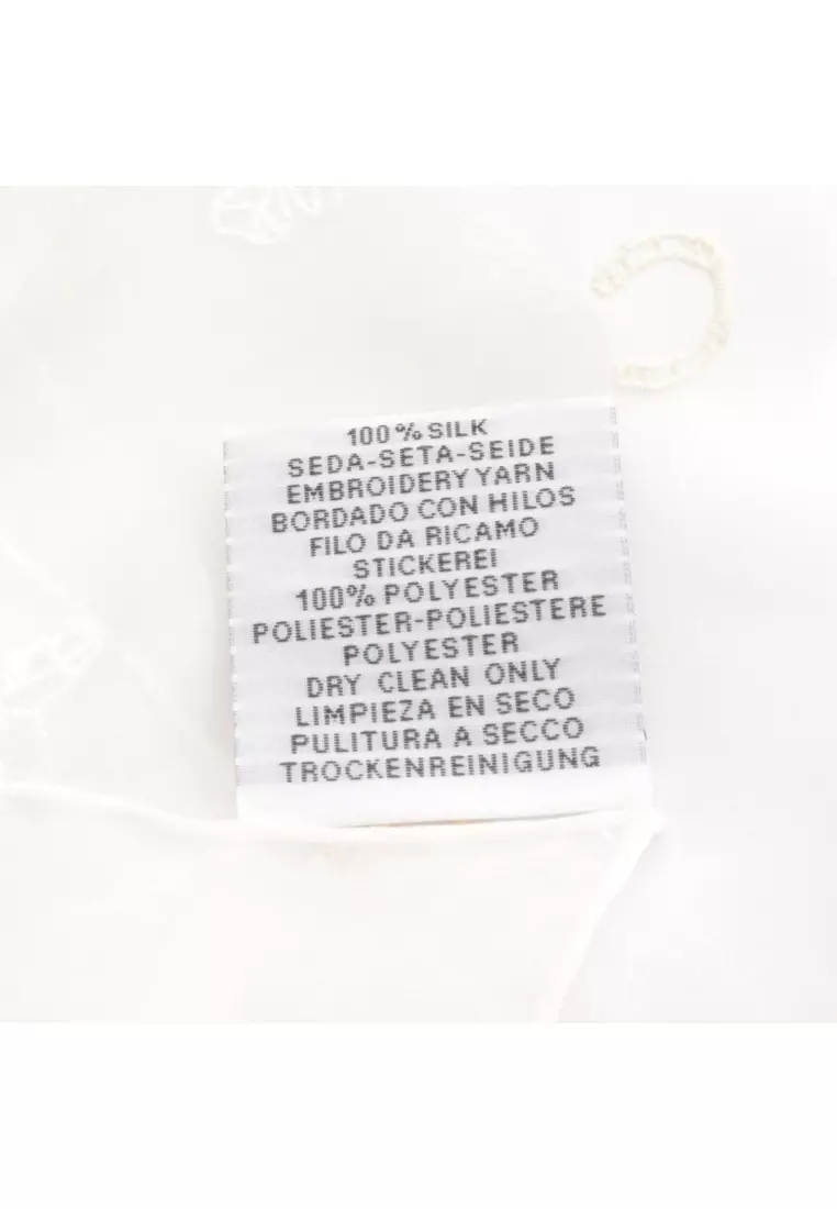 Pre-Loved Hermès carres 100 Multicharms scarf shawl embroidery silk white