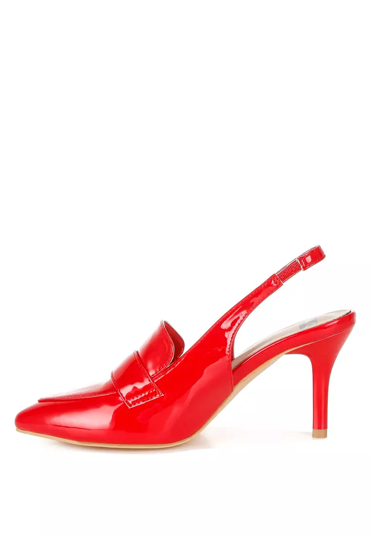 Slingback Loafer Sandals In Red