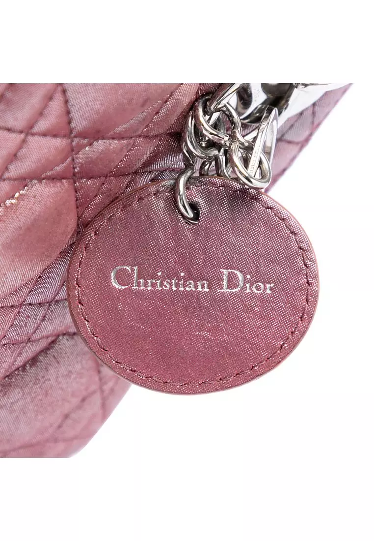 Pre-Loved Dior Mini Iridescent Lambskin Cannage Lady Dior