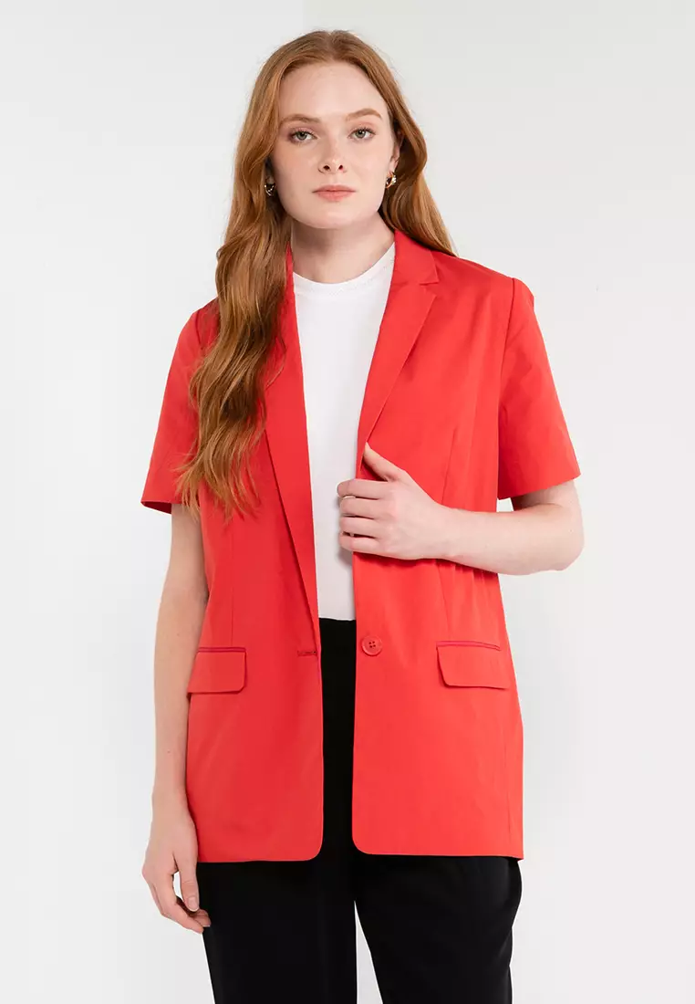 Red calvin cheap klein jacket