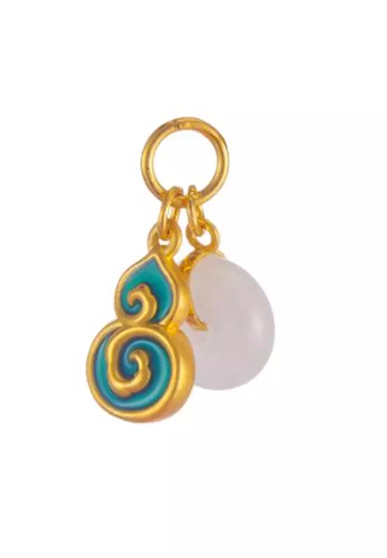 LITZ 999 (24K) Gold and Jade Pendant P171