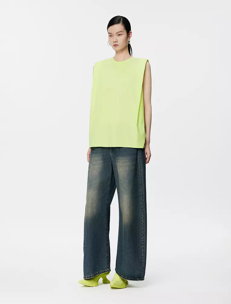 Loose Fit Round Neck Sleeveless Top