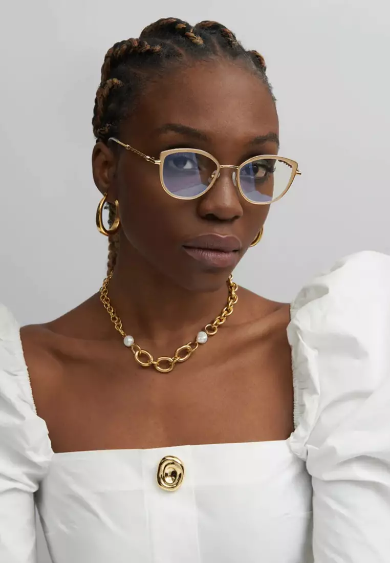 Julie (OP591-Gold) Luxury Anti-Radiation/Computer Eyeglasses from London for Women
