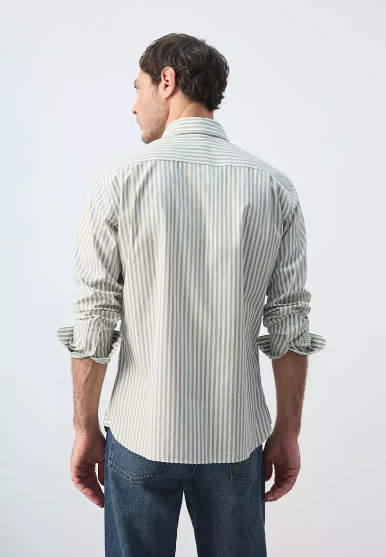 Regular-Fit Striped 100% Cotton Shirt