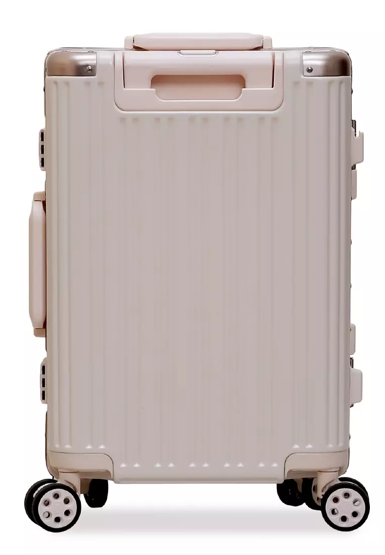 Carlton Koper Frame Aluminium Unisex Size 20 Inch Travel Bag Large Compartment TSA Lock Material Polycarbonate ORIGINAL - Pink