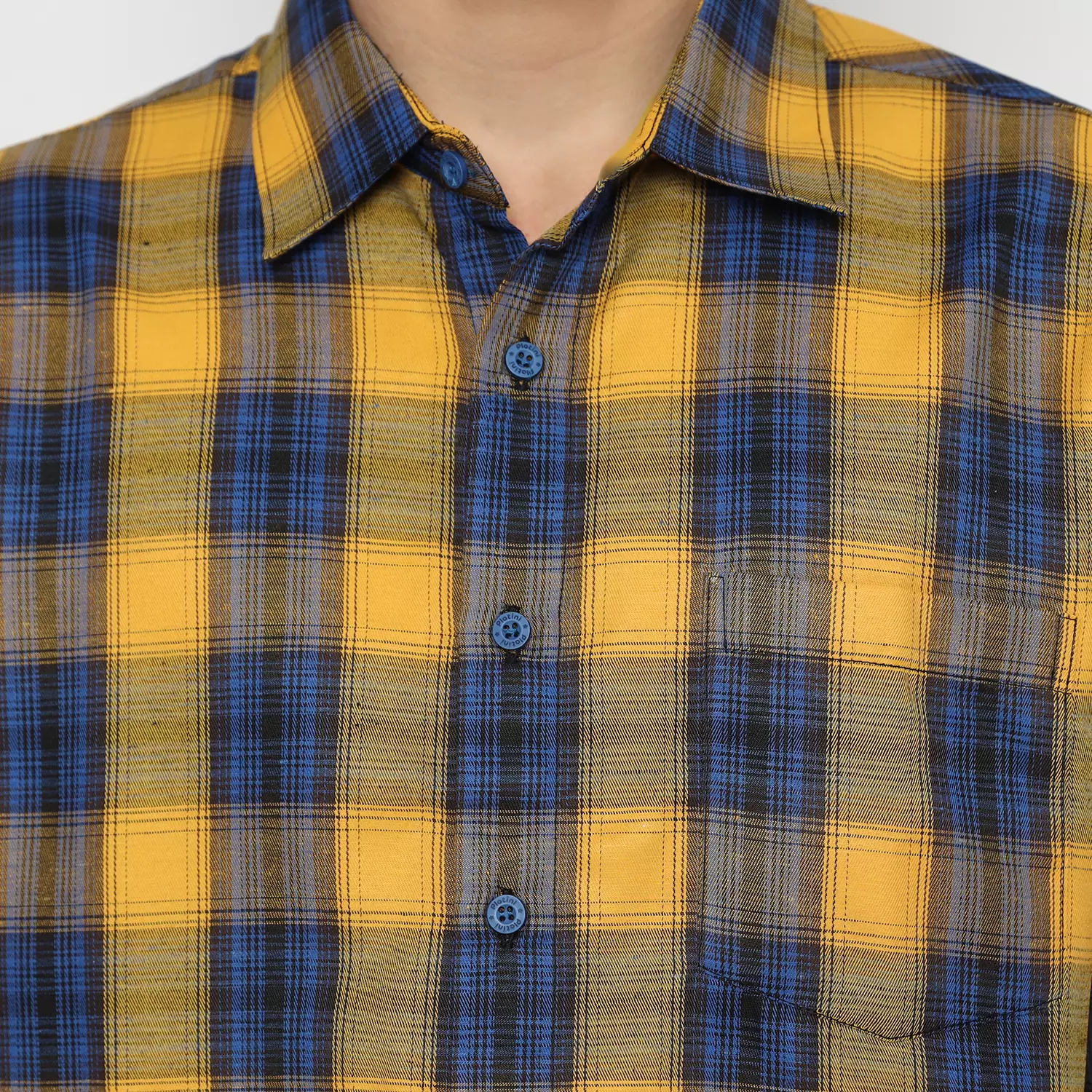 Platini Kotak Flanel Pria Lengan Panjang Kuning 76353