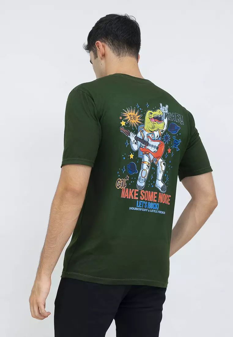 kaos pria lengan pendek Green Noise Space houseofcuff X little fresco