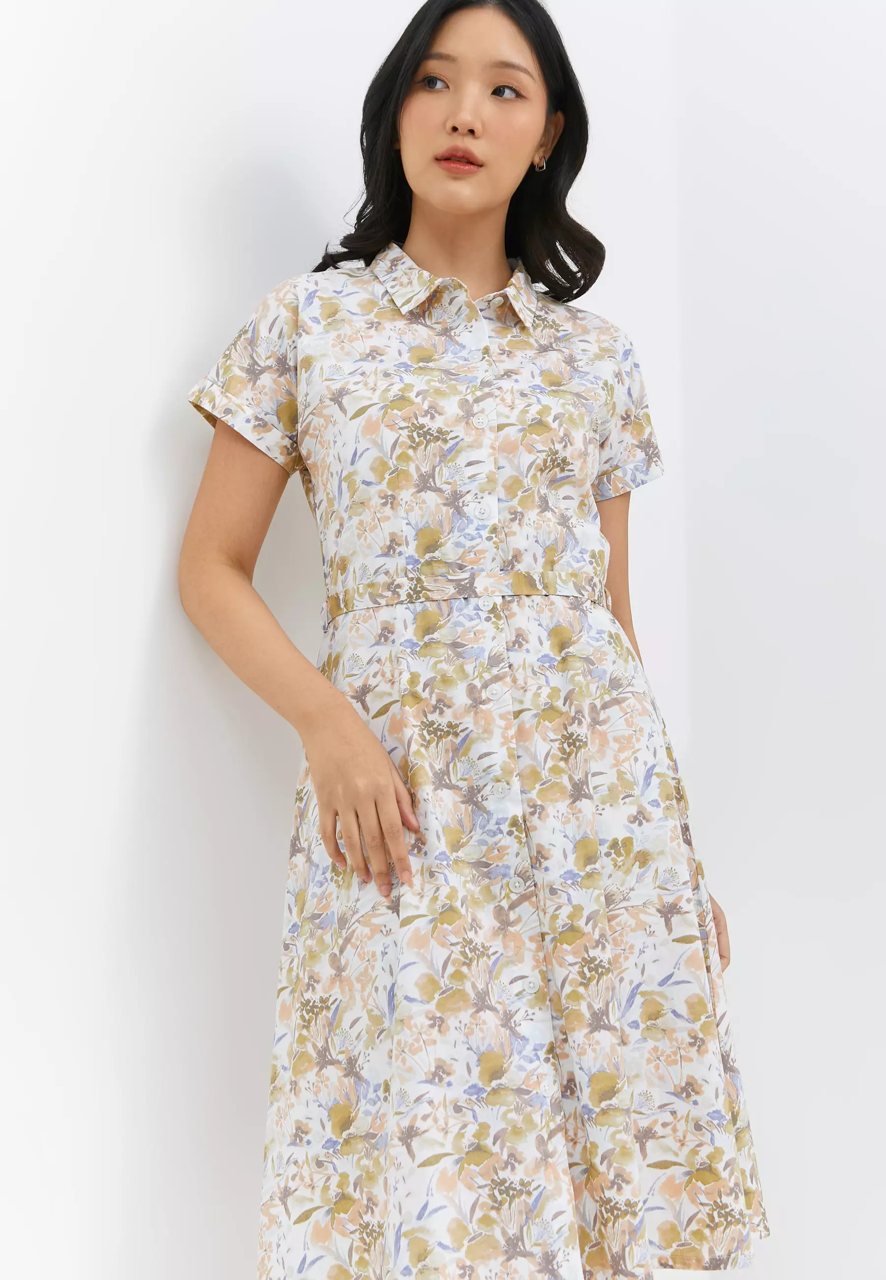Martha Flower White  Dress (G.43101)