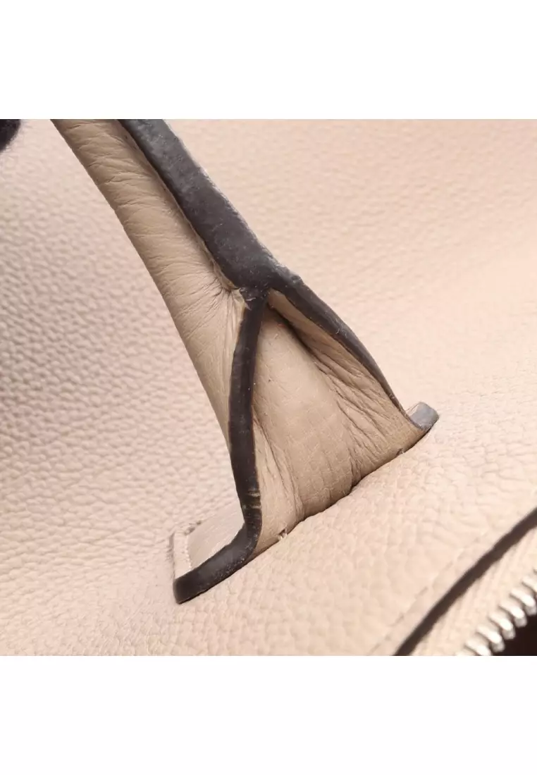 Pre-Loved Louis Vuitton Lockit PM parnassea Carré 2WAY Handbag Veau Cachemire Leather Gray beige
