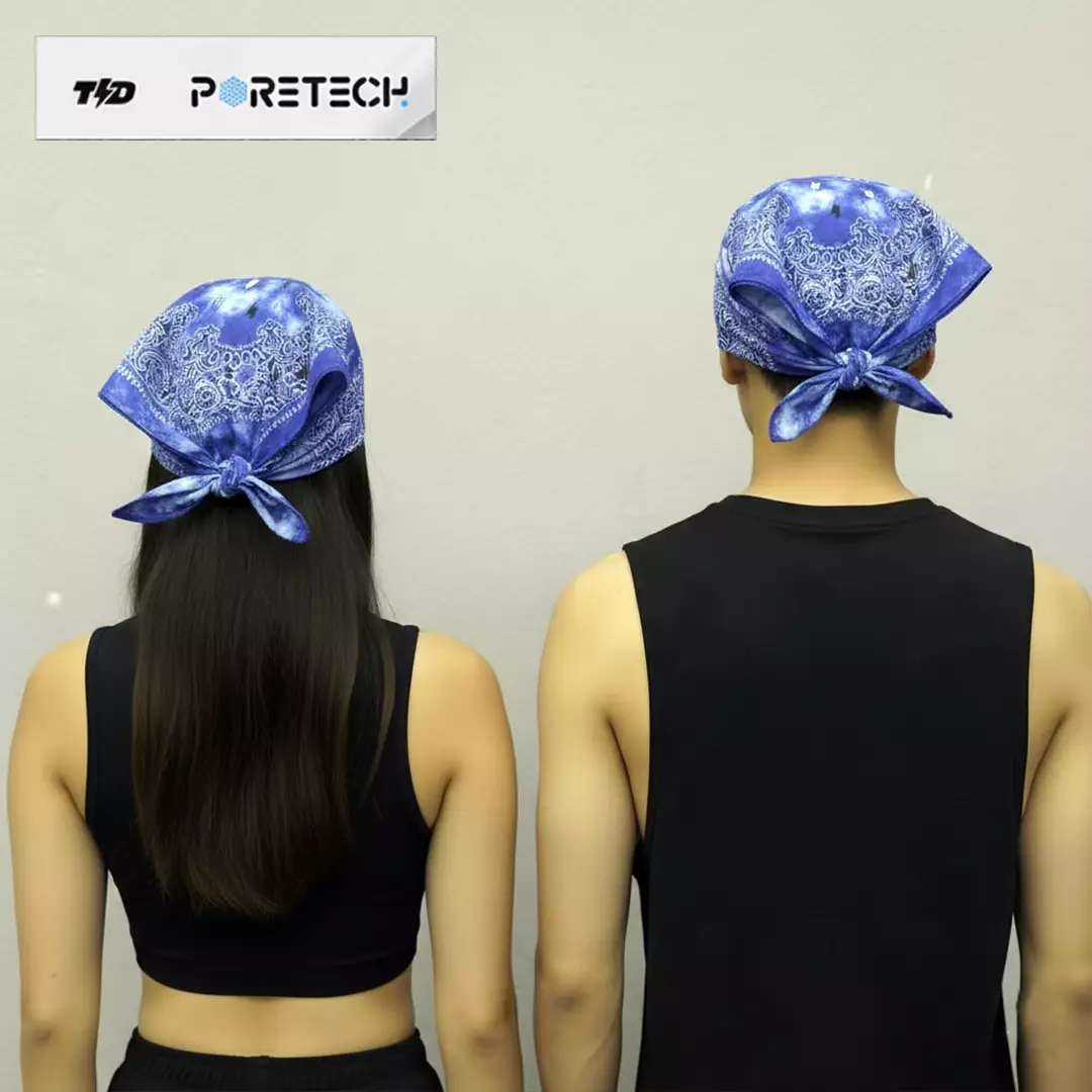 TDACTIVE Bandana Kalcer Lari Biru Putih Tie Dye PORETECH 52cm x 52cm ABA29