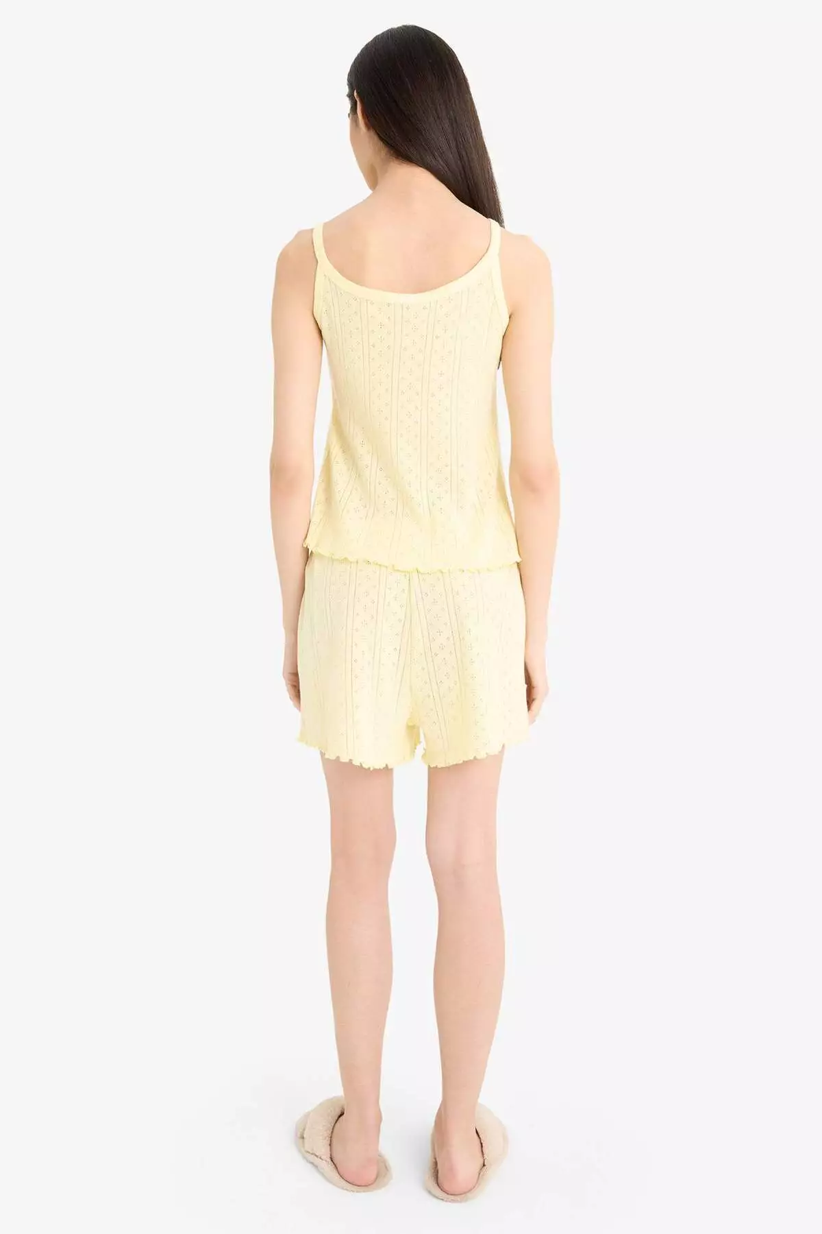 Pajama Set Suspender Top Flexible Waisted Shorts-Fall in Love E9830Ax25Sm