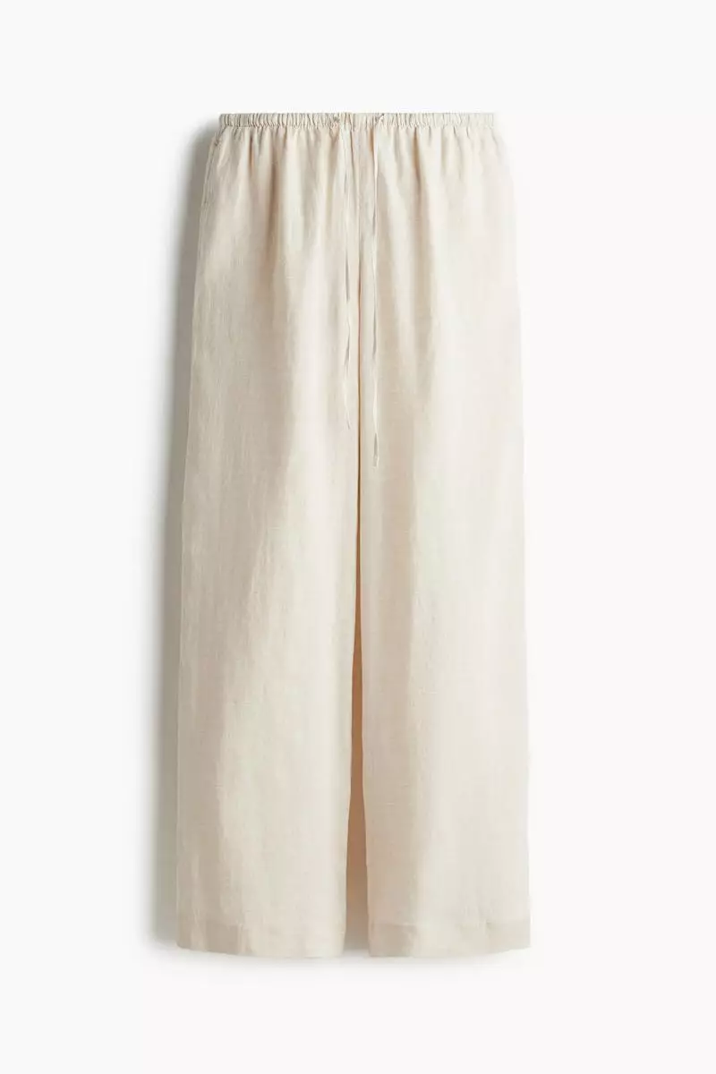 Linen drawstring trousers