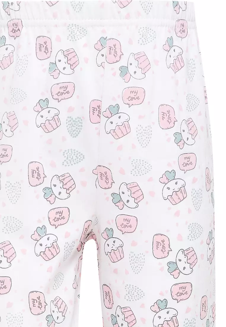 Pyjama Pijama Baju Tidur Kids Children Anak Cewek Baju Lengan Pendek Celana Panjang Sleepwear