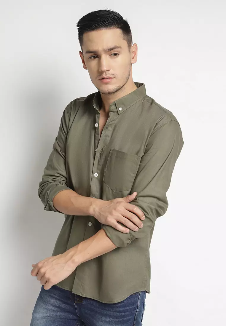 Green Army Oxford Shirt