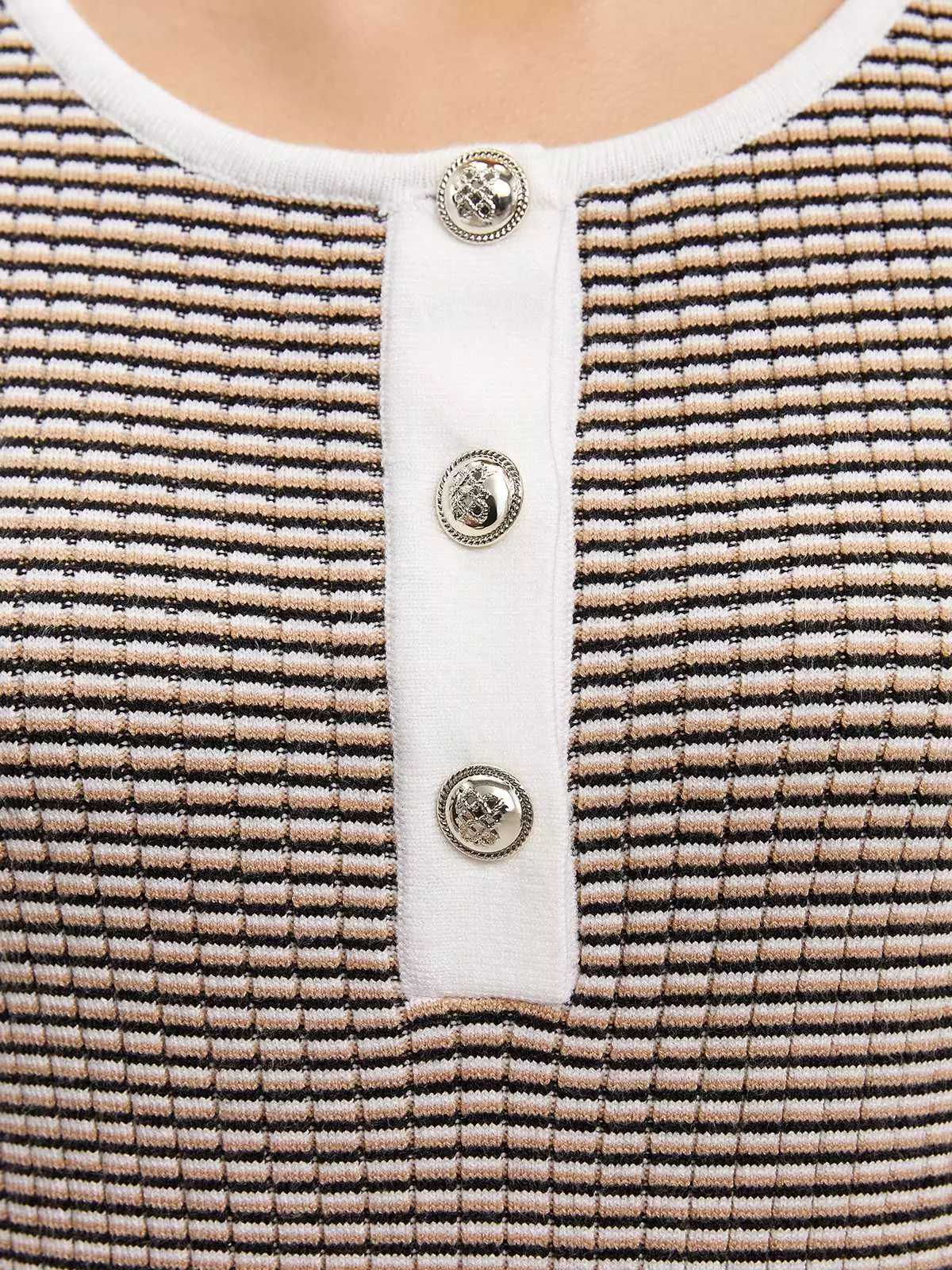 Textured Button-Up Top - Black