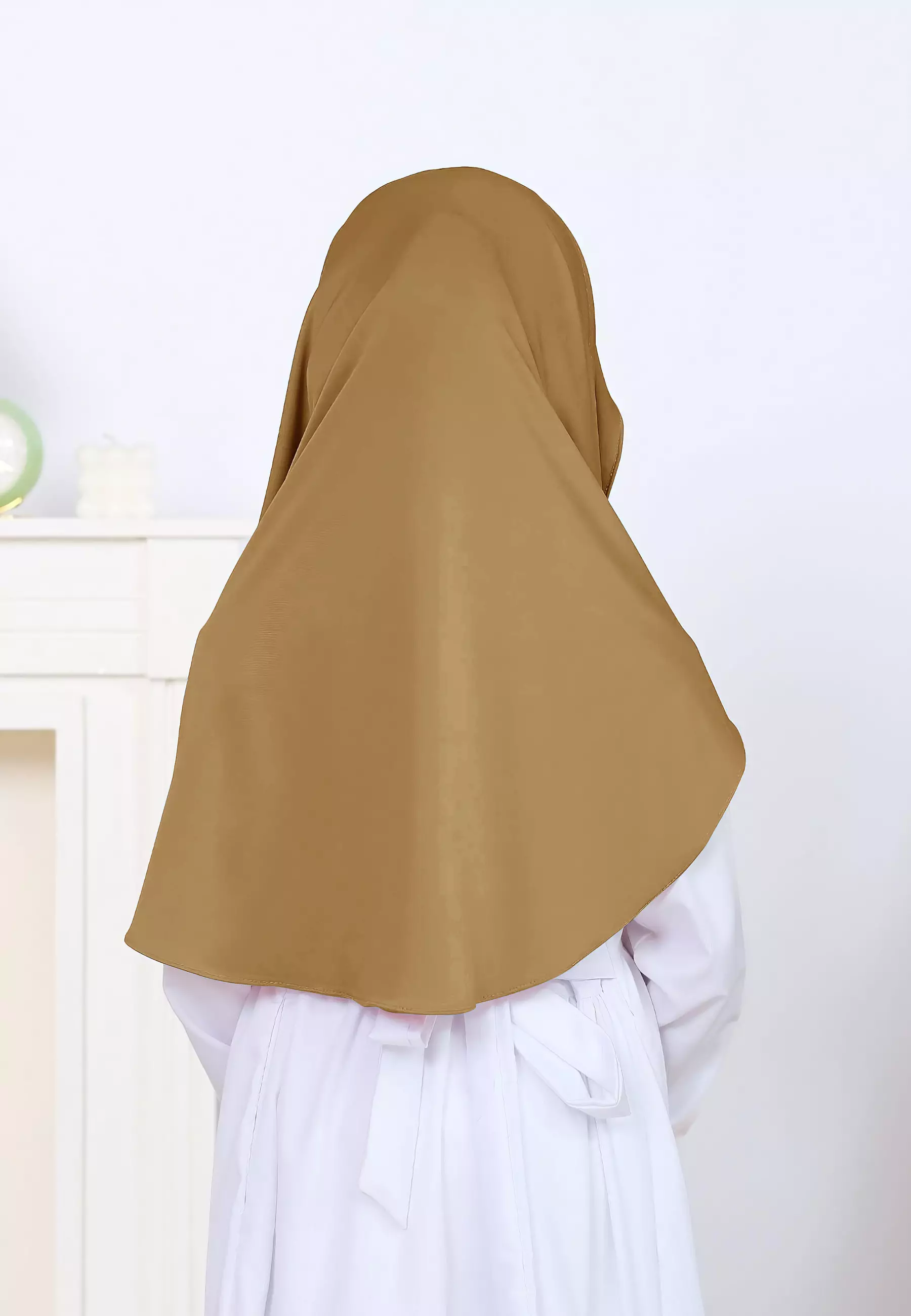 Hagia Curved Pashmina | Hijab Instan Anak | Kerudung Pashmina Inner Oval Anak - Kelp