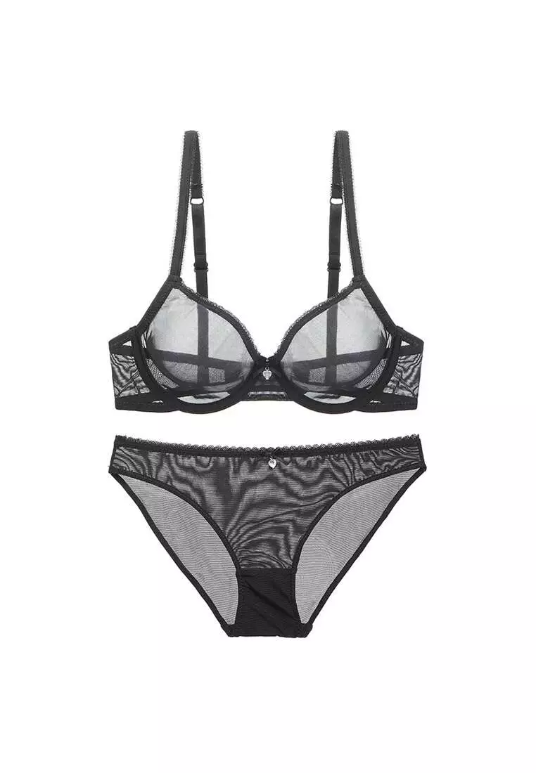 Buy Zitique Womens See Through Sexy Mesh Lingerie Set Bra And Panty Black 2023 Online 2830