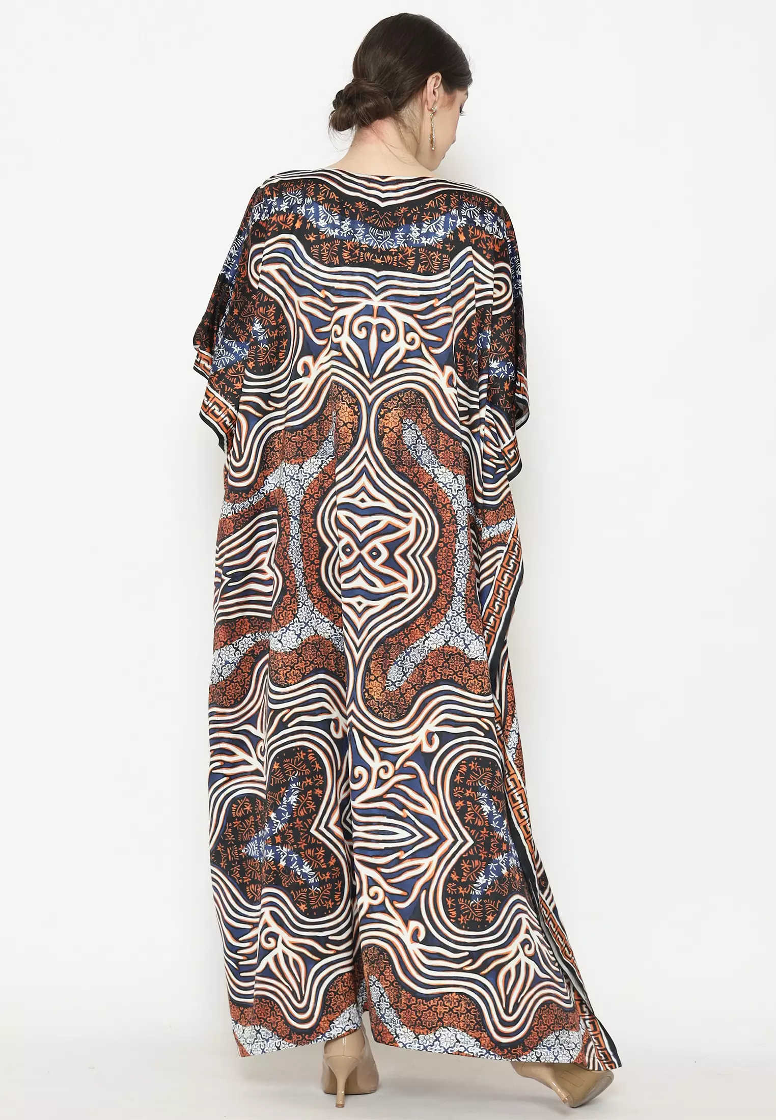 Kanzi Exclusive Short Sleeve Batik Kaftan Bronze