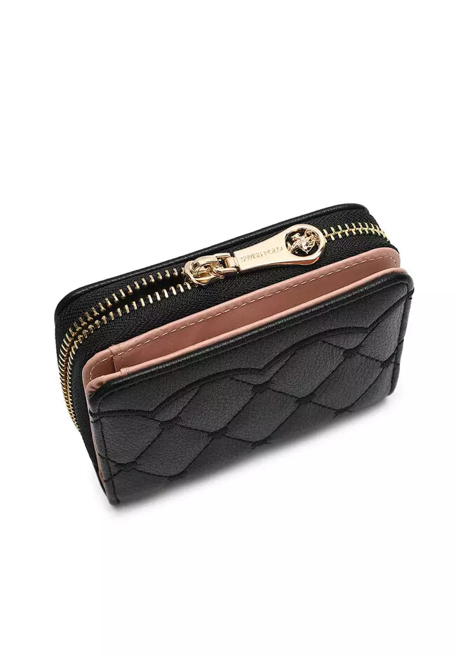 Women's Quilted Short Purse / Wallet - Black
