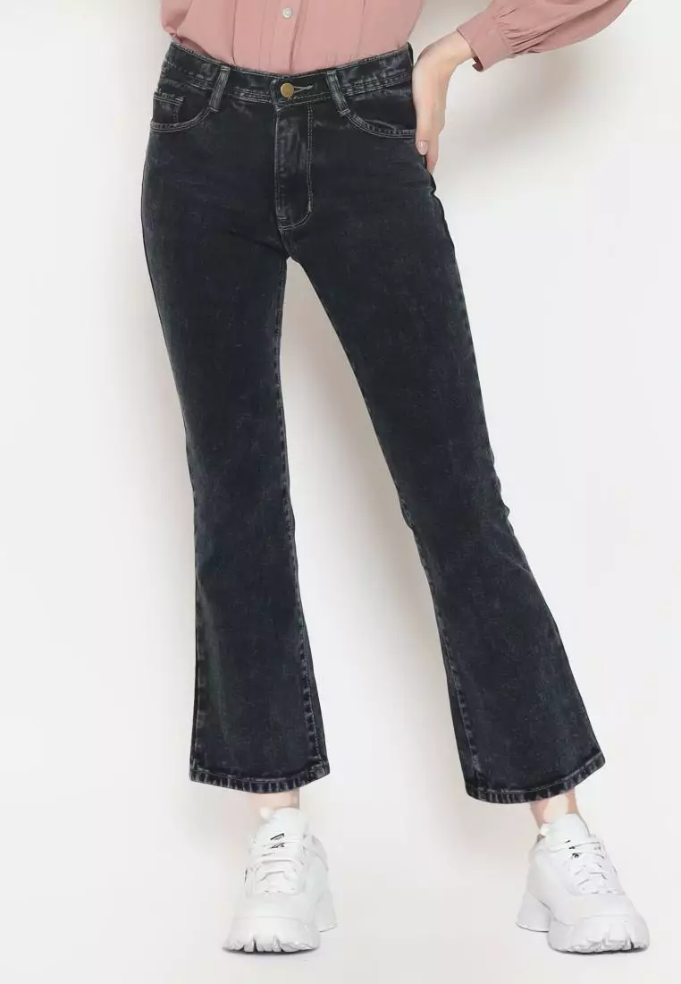 Fitwear Studio - Cutbray Jeans Sabina Basic SNOW - BLACK SNOW